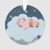 かわいい漫画の眠り子豚アクリルオーナメント オーナメント (正面)