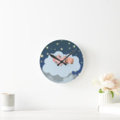 かわいい漫画の眠る子豚の壁時計 ラウンド壁時計 (ホーム)