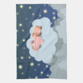 かわいい漫画の眠る子豚キッチンタオル キッチンタオル (縦)