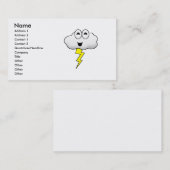 かわいい漫画の稲妻の雲 名刺 (正面/裏面)