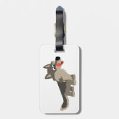 かわいい漫画の空腹なオオカミの荷物のラベル ラゲッジタグ (裏面縦)