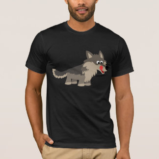 かわいい漫画の空腹なオオカミのTシャツ Tシャツ