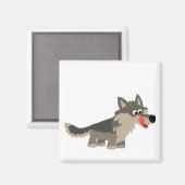 かわいい漫画の空腹の狼のマグネット マグネット (正面/裏面)