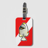 かわいい漫画の絵のようにダイビングフラッグラゲージタグ ラゲッジタグ (正面縦)