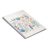 かわいい漫画の花の水色フローラハンドドロー ノートブック (右側)