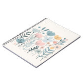 かわいい漫画の花の水色フローラハンドドロー ノートブック (左側)