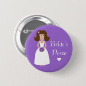 かわいい漫画の花嫁の武装隊のバチェロレッテ 缶バッジ (正面&裏面)