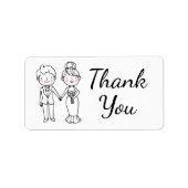 かわいい漫画の花嫁白黒ありがとう結婚。 ラベル (正面)