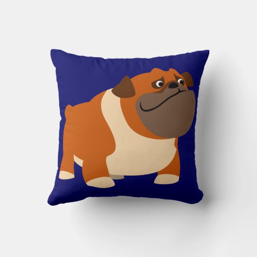 かわいい漫画の英語のブルドッグ枕 クッション (裏面)