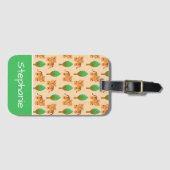 かわいい漫画の虎パタパーソナライズされたーン ラゲッジタグ (正面横)