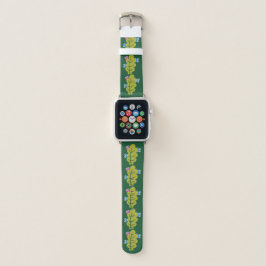 かわいい漫画の虫は緑の葉の子供を食べます APPLE WATCHバンド