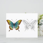 かわいい漫画の蝶の着色ページ (スタンド正面)