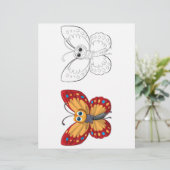 かわいい漫画の蝶の着色ページ (スタンド正面)