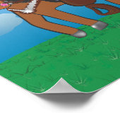 かわいい漫画の西馬 ポスター (角)