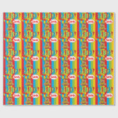 かわいい漫画の誕生日くま ラッピングペーパー (フラット)