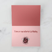 かわいい漫画の誕生日カードエイリアンミツバチと文字 カード (内部)