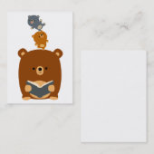 かわいい漫画の読書くまおよびカブスの名刺 名刺 (正面/裏面)