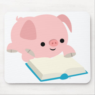 かわいい漫画の読書コブタのマウスパッド マウスパッド