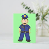 かわいい漫画の警察官 ポストカード (スタンド正面)