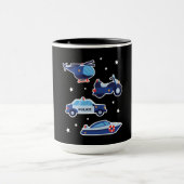 かわいい漫画の警察車両 マグカップ (中央)