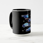 かわいい漫画の警察車両 マグカップ (正面左)