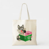 かわいい漫画の豚と狼読は本トートバッグ トートバッグ (裏面)