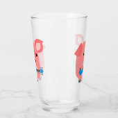 かわいい漫画の豚の遊ウクレレのタンブラー タンブラーグラス (左)