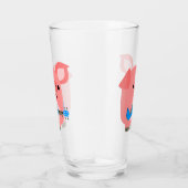 かわいい漫画の豚の遊ウクレレのタンブラー タンブラーグラス (右)
