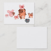 かわいい漫画の豚ファミリーACEO/ビジネスカード 名刺 (正面/裏面)
