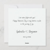 かわいい漫画の象の恋人ハートバレンタインデー シーズンカード (裏面)