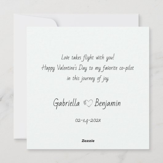 かわいい漫画の象の恋人ハートバレンタインデー シーズンカード (裏面)