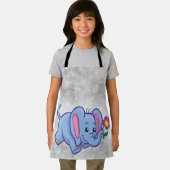 かわいい漫画の象 エプロン (インサイチュ)