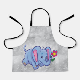 かわいい漫画の象 エプロン