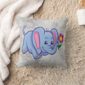かわいい漫画の象 クッション (ブランケット)