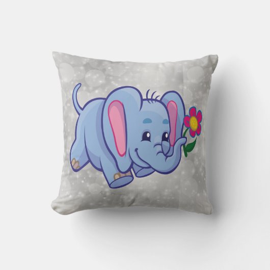 かわいい漫画の象 クッション (正面)