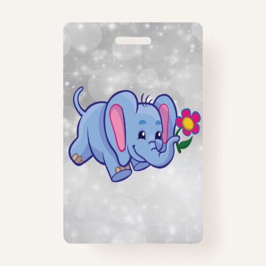 かわいい漫画の象 バッジ (正面)