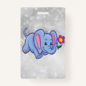 かわいい漫画の象 バッジ (裏面)