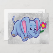 かわいい漫画の象 ポストカード (正面/裏面)