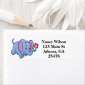 かわいい漫画の象 ラベル (インサイチュ)