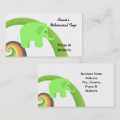 かわいい漫画の象 名刺 (正面/裏面)