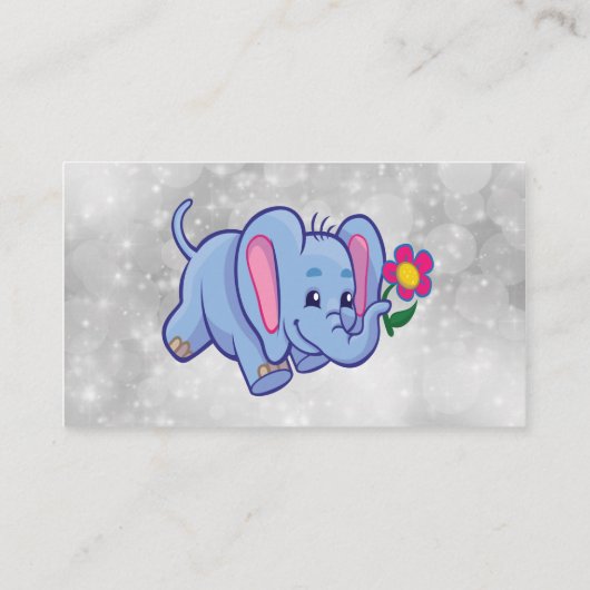 かわいい漫画の象 名刺 (裏面)