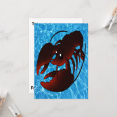 かわいい漫画の赤いロブスター カード (正面/裏面インサイチュ)