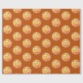 かわいい漫画の赤ちゃん絵画ブタ ラッピングペーパー (フラット)