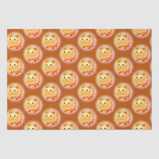 かわいい漫画の赤ちゃん絵画ブタ 薄葉紙 (正面)