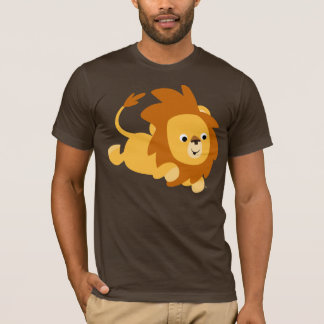 かわいい漫画の跳ね回るライオンのTシャツ Tシャツ