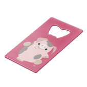 かわいい漫画の踊りのブタの栓抜き クレジットカード栓抜き (裏面アングル)