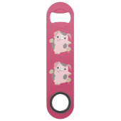 かわいい漫画の踊りのブタの速度の栓抜き スピード栓抜き (裏面)