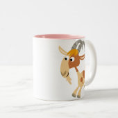 かわいい漫画の連続したヤギのマグ ツートーンマグカップ (正面右)