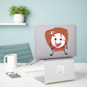 かわいい漫画の野球ボールと手袋 シール (デスク上のノートパソコン)