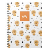 かわいい漫画の野生のライオンとモノグラムの子供 ノートブック (正面)